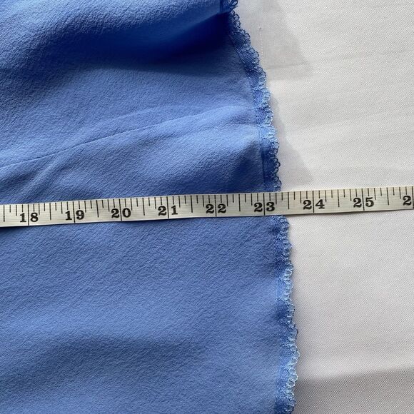 RARE Y2K Victoria's Secret Cornflower Blue Silk Milkmaid Slip Dress Size Large - Picture 15 of 16